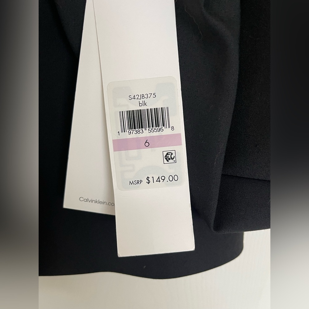 Calvin Klein Black Cropped Single-Button Suit Jacket - Picture 6 of 13